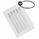 🎁 Travelers Envy Leather Luggage Tag with Metal Cable - White (100% off)